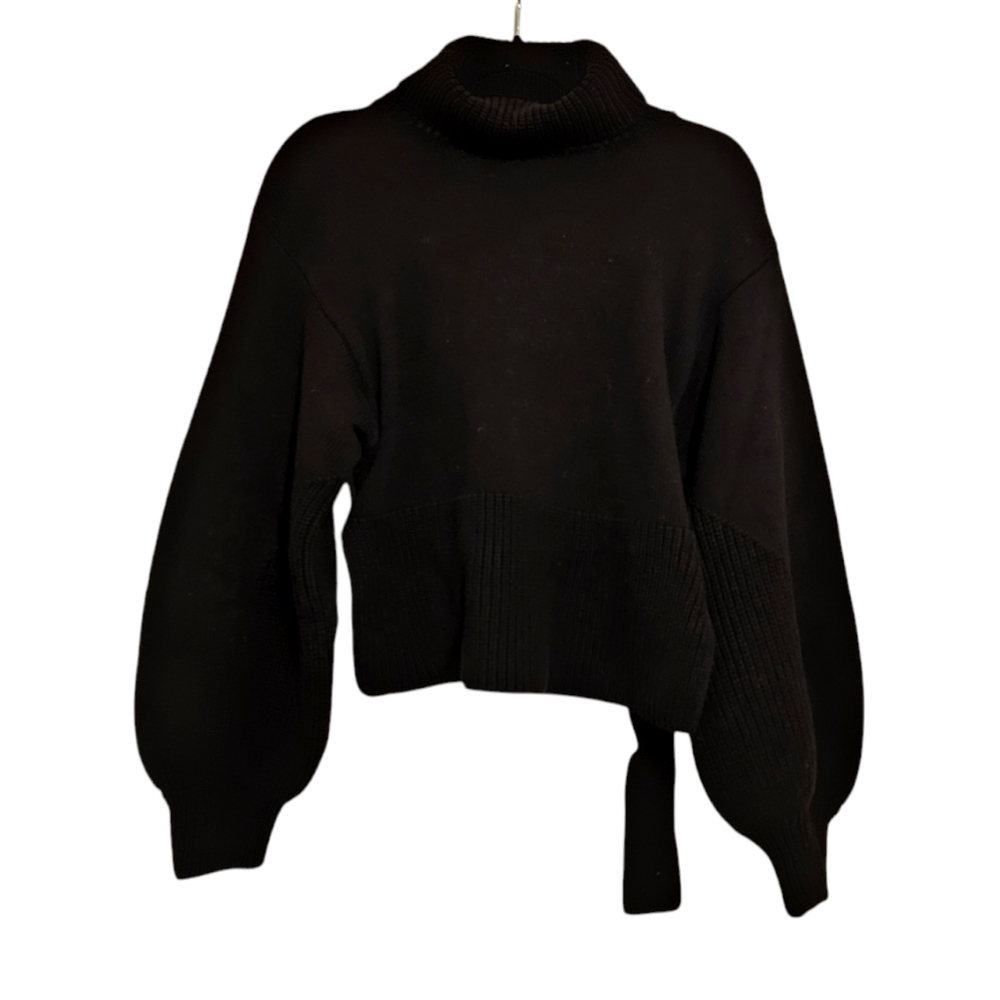 Isalis Open Back Ribbed Turtleneck Sweater Size S
